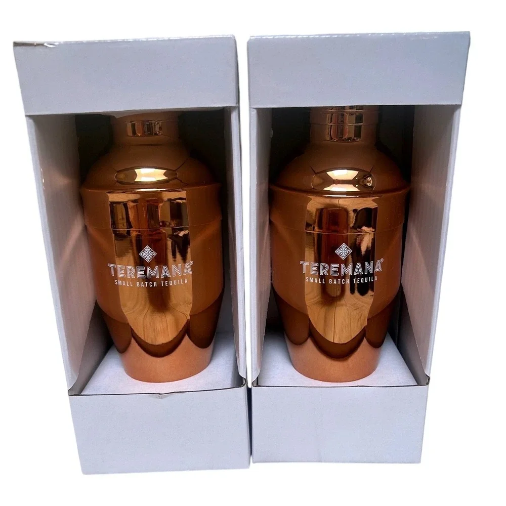 Set of 2Teremana Tequila Copper Cocktail Shakers Small Batch Branded Barware New